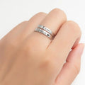 Custom Classic Engraved Letter Stainless Steel Adjustable Ring for Unisex Gift