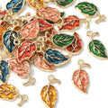 Enamel Leaf Charms Gold Plated Tree Leaf Charms for Jewelry Making Necklace Bracelet
