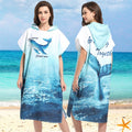 Custom Printed Quick-Drying Microfiber Hooded Poncho Novelty Striped Woven Pattern Beach Bath Towel for Adults