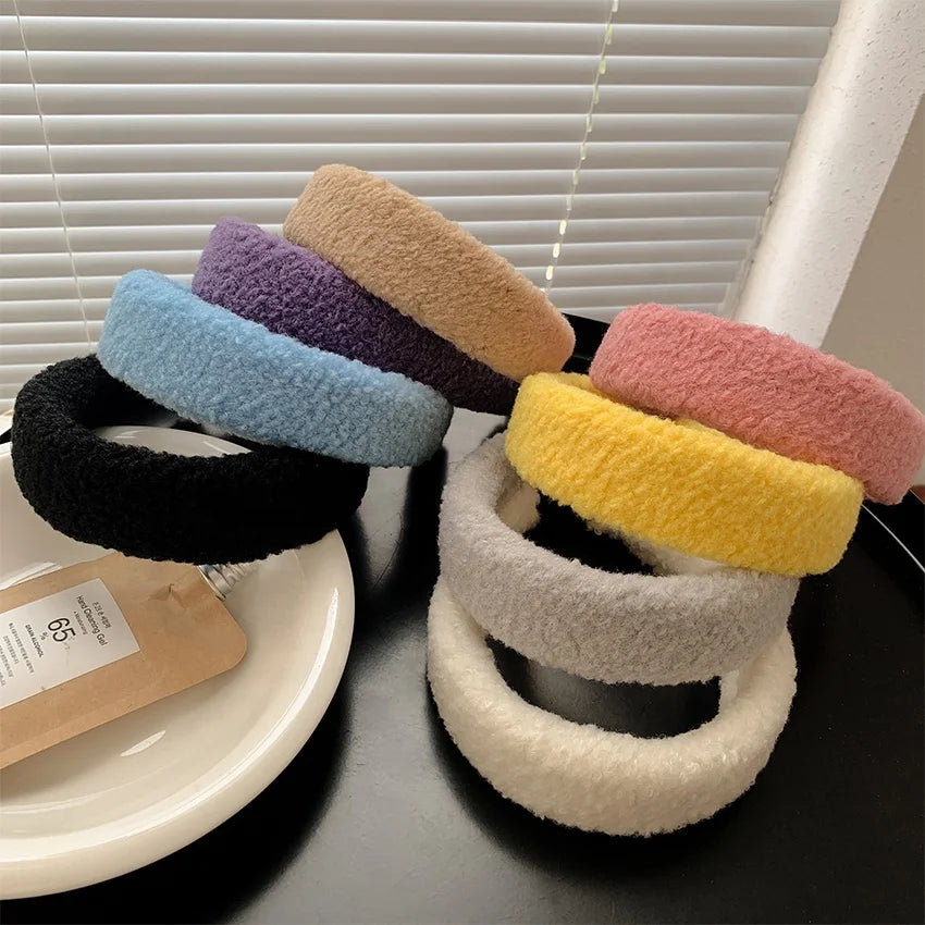 New Arrival Autumn and Winter Fluffy Warm Headband Sweet Color Hair Band Accessories for Women and Girls
