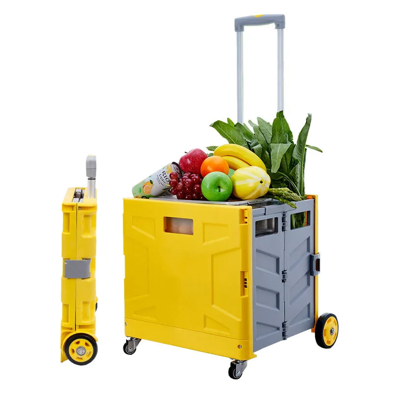 3 Wheels Cheap Small folding food cart supermarket seat climbing luggage foldable shopping trolleys carts