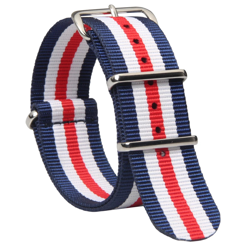 One Piece Nylon Fabric Watch Strap Premium Nylon Watch Band Classic Nylon Straps in 18-24mm  With 304L SS Buckle