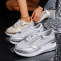 Ohsisa Women's 2025 Spring and Autumn New Large Slope Front Strap Side Zipper Casual Sports Shoes