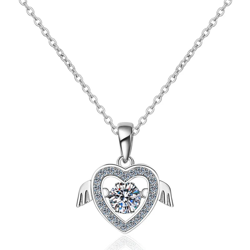 Fashion Luxury S925 Sterling Silver Necklace 50 Points Moissanite Plating Jewelry Necklace with GRA Certificate