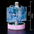 Wholesale Eco-Friendly Modern Wedding Gift Crystal Cube UV Printing Custom Photo Rotating Glass Photo Frame Birthday Gifts