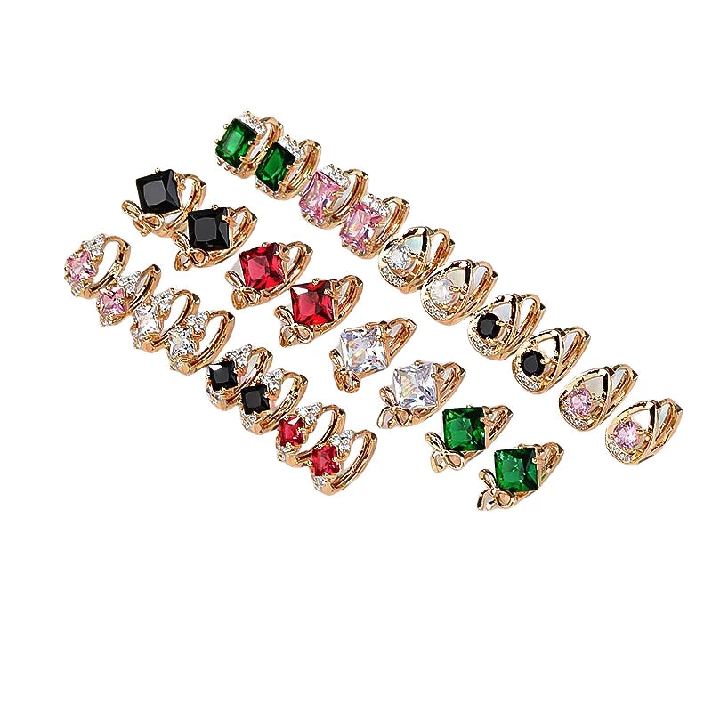Fenyi Wholesale Latest Fashion Vintage French Colored Jewelry Classic Single Diamond Earrings for Women