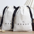 Custom White 100% Cotton Pouch Gift Packaging Bags Cotton Custom Printed Logo Cotton Drawstring Candle Pouches