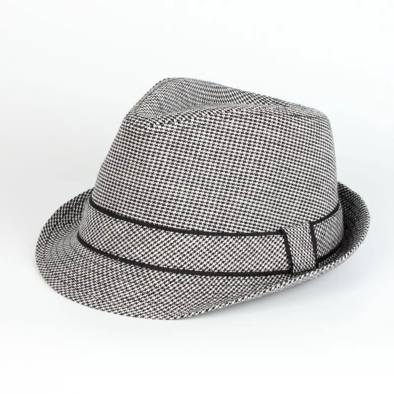 Fedora Hats Wholesale 2023 Unisex Classic Spring Autumn Checked Black White Swallow Gird Panama Custom Fedora Hat