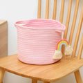 Round Solid Cotton Rope Basket Laundry Storage Basket Cube Storage Baskets