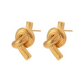 Niche Design Stud Earrings Fashion Stainless Steel Earrings Exaggerated Brushed Knotted Button Earrings for Women Girls