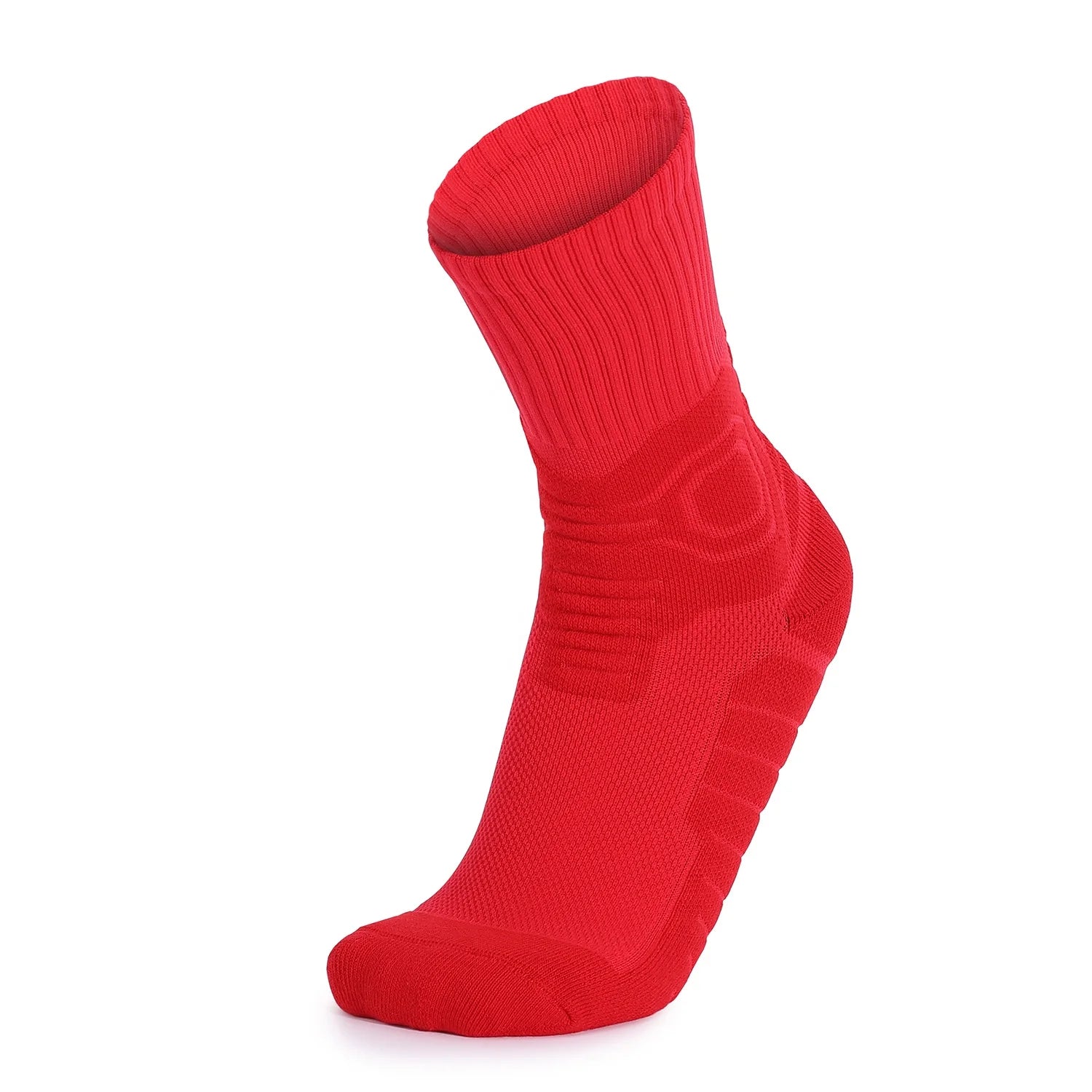 Athletic Compression Socks  Cotton Plain Socks White Red  Nice Boy Tube Socks