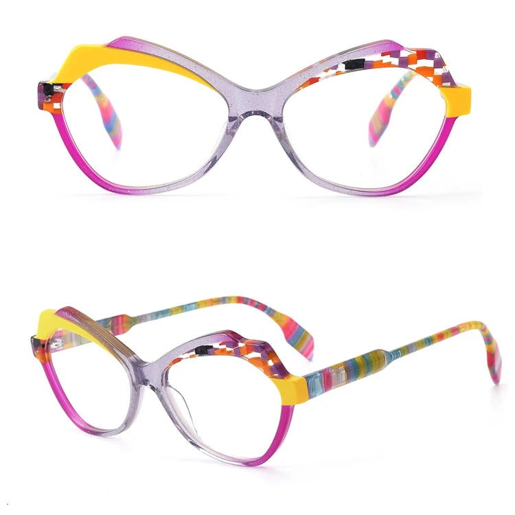 HPT039 Multicolor Acetate Optical Eyeglasses Frame Women 2026 New Cat Eye Prescription Glasses Spectacles Eyewear