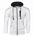 Wholesale Cotton Men Zipper Hoody Jacket Full Zip up Hoodie Custom Color Block Men's Hoodies