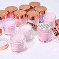 Nude Pink Cover Acrylic Powder 10g Rose Gold Lid OEM Professional DIpping Acrylic Powder 12Colors Jelly Bude Powder