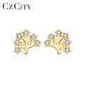 LUOTEEMI Silver Stud Cute Earing 925 Sterling Diamond Ear Ring Hot Sale Minimalist Tree of Life Earrings