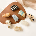 MIO 7.5cm Medium Size Hot Sale Cellulose Acetate Hair Claw Clip Acetate Fancy Hair Claw Clamp Ponytail Clip for Women Ladies