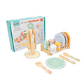 Early Education Toy Tableware Set Pretend Play Dining Table Etiquette Learning Parent-Child Interaction Wooden Toys for Children