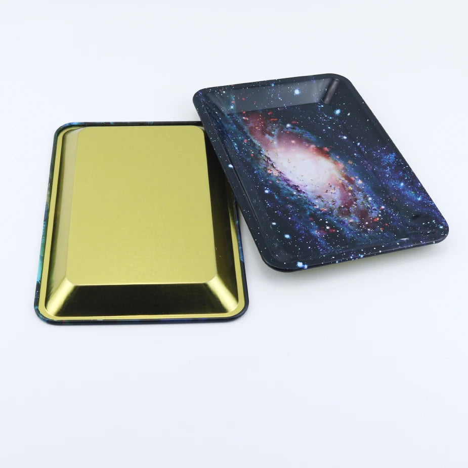 Rectangle 18*12.5cm (7''x5 '') Metal Smoking Tobacco Accessories Custom Trippy Graphic Rolling Tray Tin