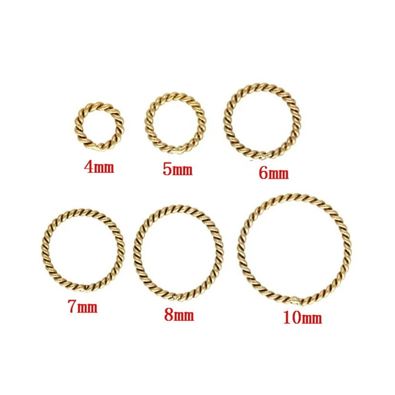 Jewelry Premium 14K Gold Filled Ring Fashion Close Twist Jump Ring 925 Sterling Silver