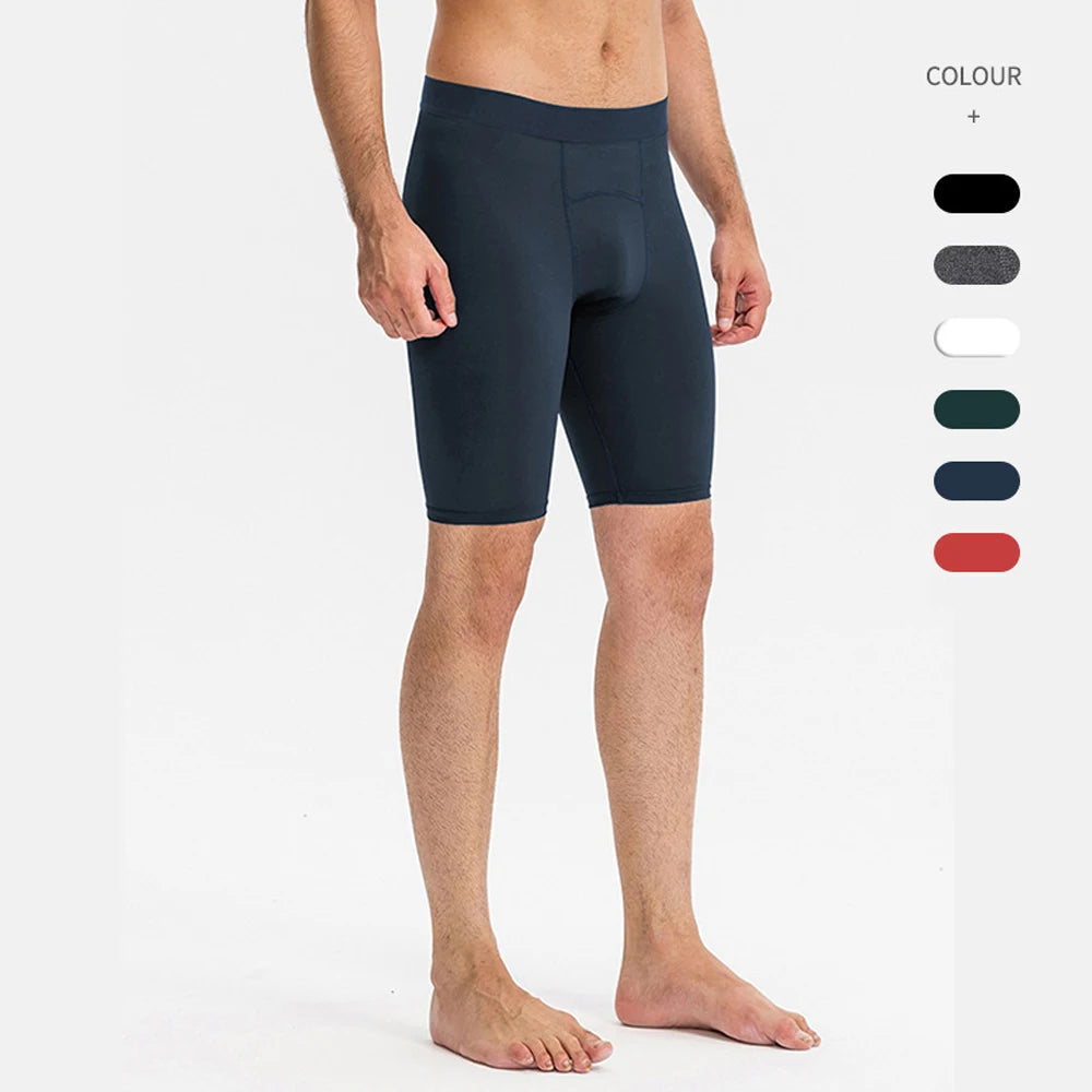 Men's Quick Dry Compression Shorts Elastic Tight Leggings for Fitness Training Running Gym Basketball Base Layer for Spring