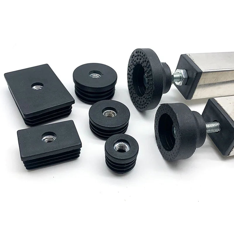 Table Desk Adjustable Leveling FootPlastic Metal Square Tube Insert Kit