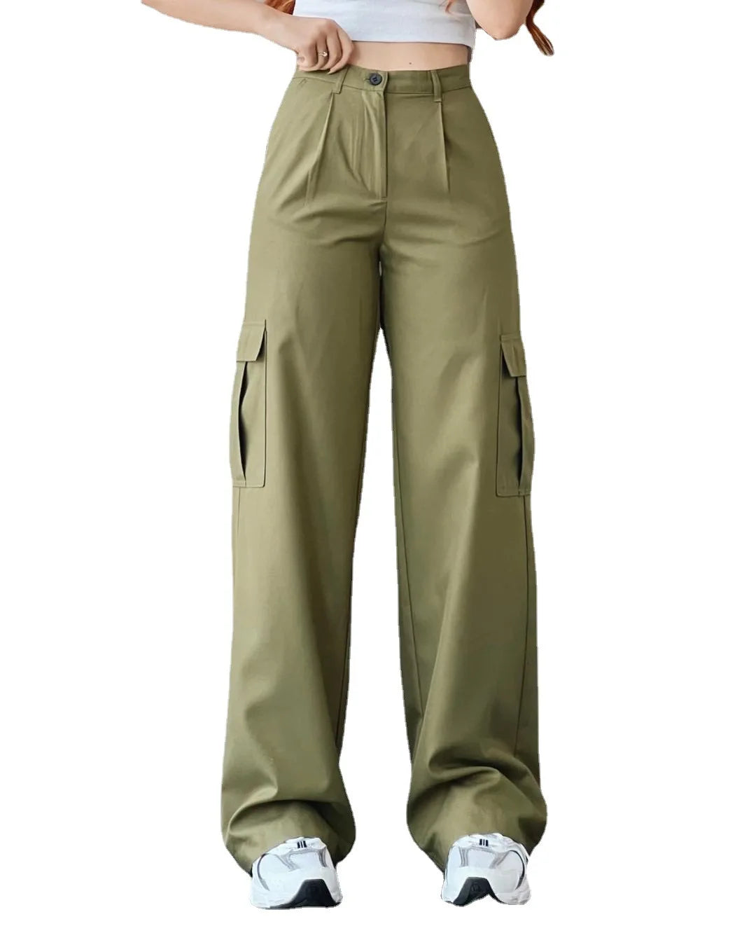 New Y2K Women Vintage Cargo Pants Streetwear Techwear Korean Harajuku Parachute Pants Beige Sweatpants Wide Leg Joggers Trousers