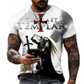 Fitspi Summer 3d Printed Men's T-shirt Street Harajuku Cross Tshirt for Men Short Sleeve Oversized Tshirt Vintage Top