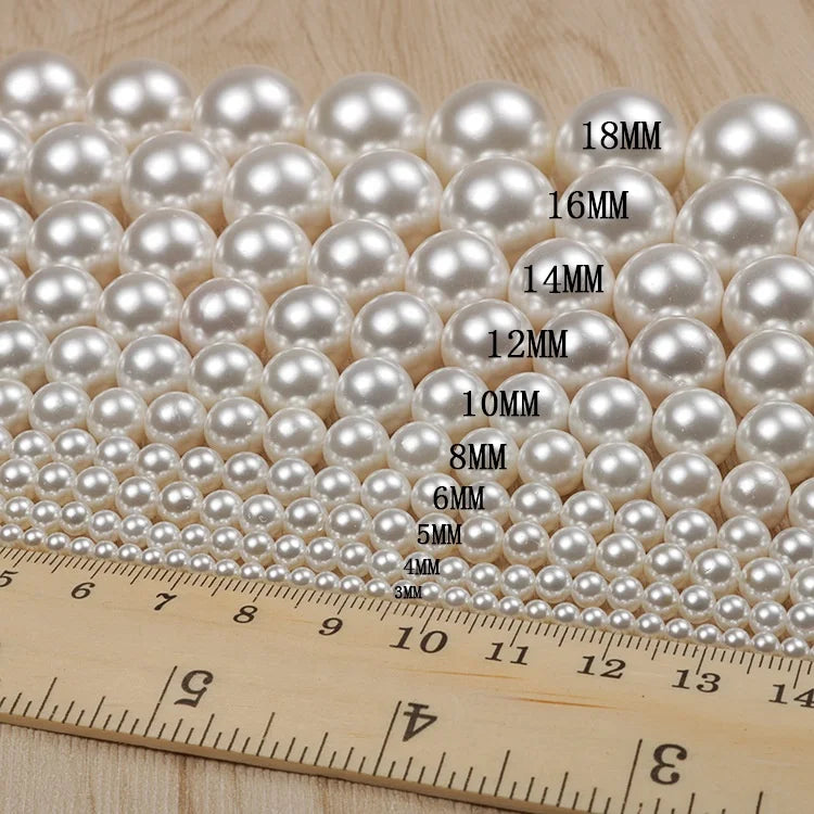 Size 3-20mm Loose Shell Pearls White Color Prefect Round Shell Pearl Beads for Earring Half Hole