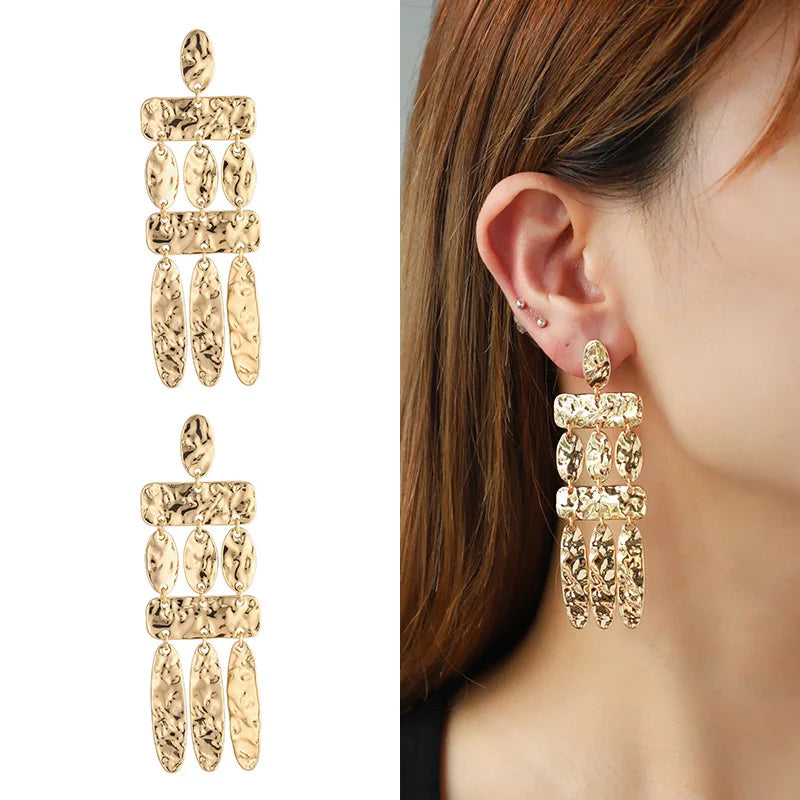 2025 New Wholesale Vintage Alloy Geometric Stud Earrings Fashion Jewelry Gifts for Unisex