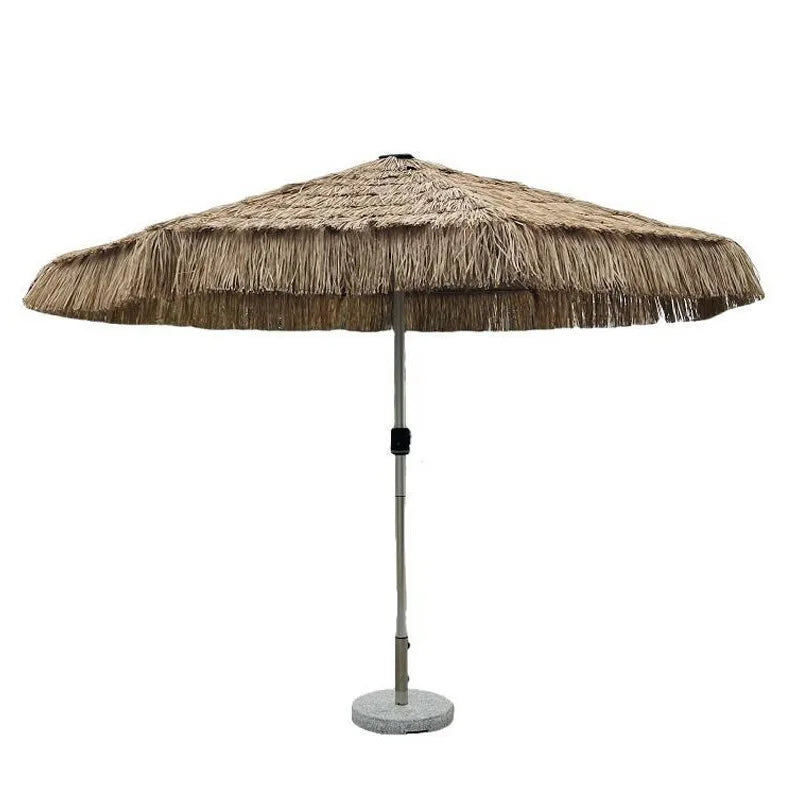 Environmentally Friendly Portable Straw Umbrella Foldable and Waterproof for Beach Vacations or Hotel Use