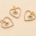 Classic Custom Trendy Cute Jewelry 18K Gold Plated CZ Micro Pave Charm DIY Wholesale Heart Pendant Women Children's Valentine