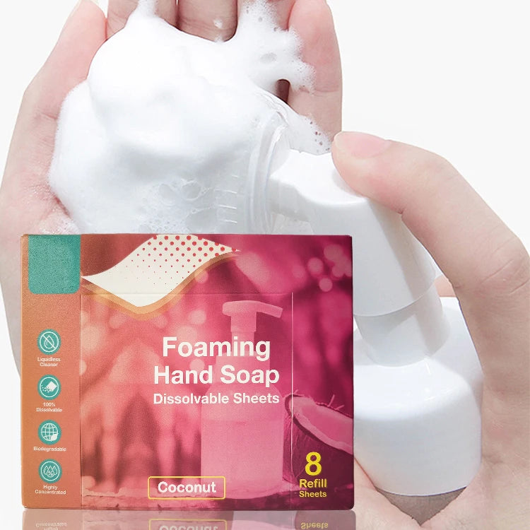 Eco-Friendly Disposable Herbal Solid Hand Soap Foaming Hand Washing Sheets with Deep Stain Removal