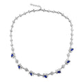 YH Jewellery Luxurious 925 Sterling Silver Horse Eye Blue Spinel Cz Zirconia Custom Charm Necklace