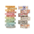 Cute Cartoon Animal Thin Strip and Washi  Paper Tape Creative Hand Account DIY Diary Tape Decorative Stickers 18 Rolls