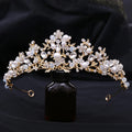 Miallo Luxury Handmade Crown Rhinestone Pearl Tiaras Wedding Dress Accessories Princess Queen Party Bridal Hair Jewelry