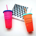2026 New Creativity Colorful 24 oz Magic Cold Color Changing Mug Cold Color Change Cups Tumbler With Straw