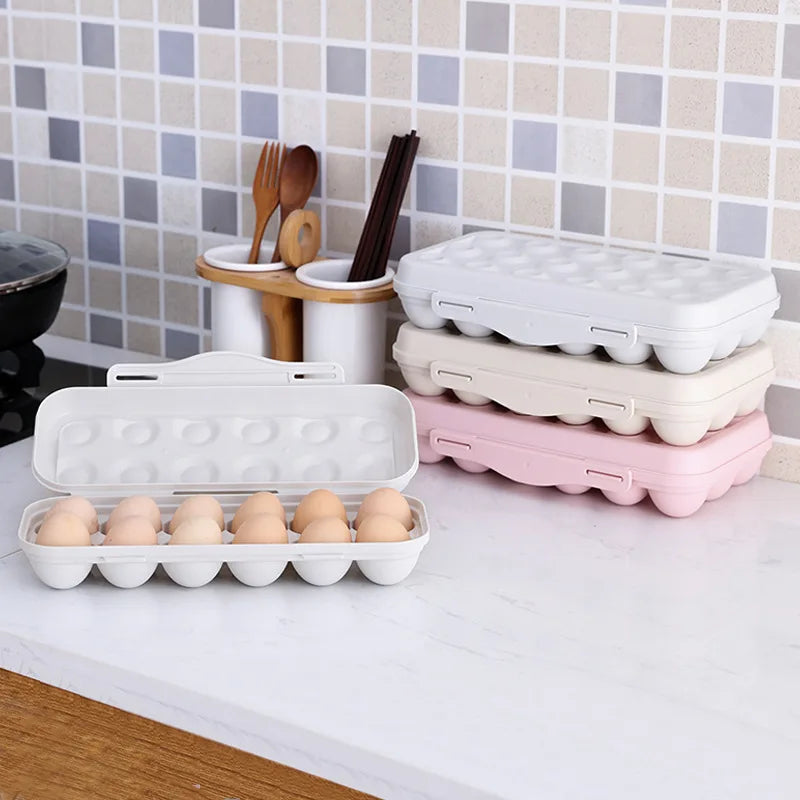 OWNSWING Clear Egg Storage Box With Clip Stackable Egg Holder for Refrigerator Keep Fresh Egg Storage Organizer Container
