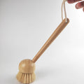 Hot Sale Eco-Friendly Kitchen Cleaning Dry Sisal Scrub Brush with Long Bamboo Handle for Dishwashing and Pot Use MegaBDM