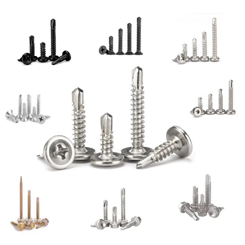 Manufacturer SS410 Stainless Steel M4.2 M4.8 Wood Cross Recessed Pan Washer CSK Head Self Drilling Tapping Screws