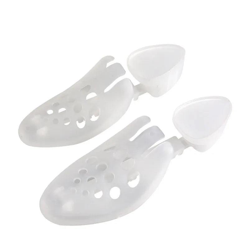 FASTLACES Factory Direct Wholesale White S/L Adjustable Anti-Wrinkle Shoe Trees with Detachable Plastic Shoe Shield-Hot Selling