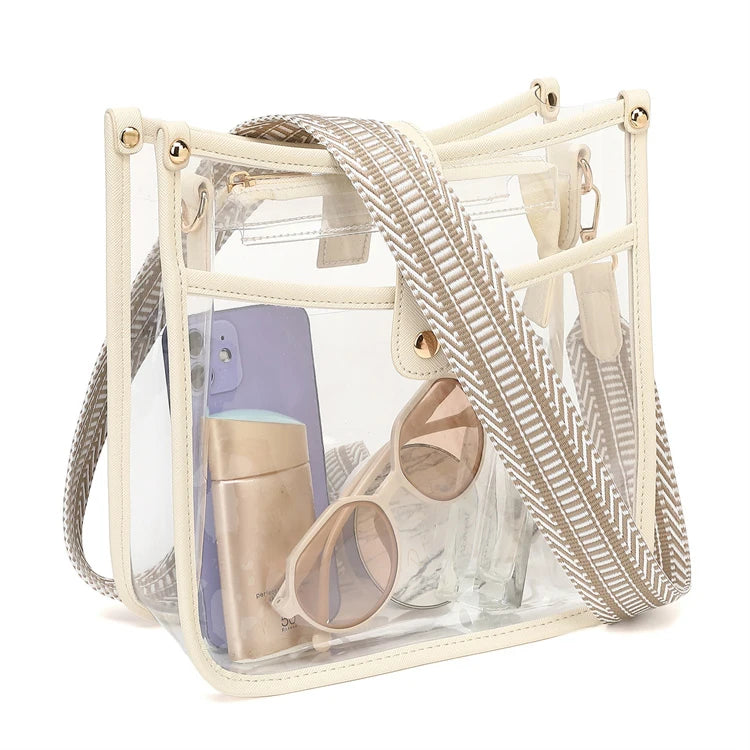 Fashion Pvc Transparent Crossbody Bag Adjustable Straps Clear Messenger Bag for Concerts