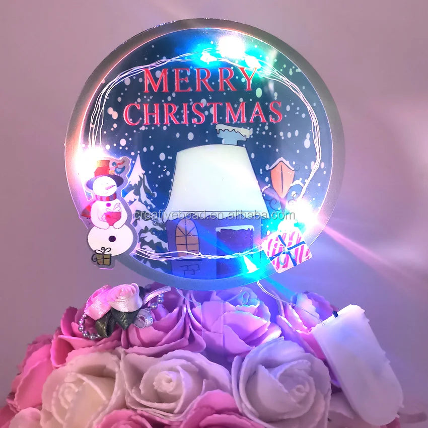 Christmas  LED Acrylic Cake Topper for Christmas  Cake Topper  / Christmas Decoration