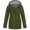 Outdoor Plus Size Solid Hooded Waterproof Raincoat Fall Jackets for Women