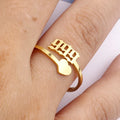 Wholesale Non Tarnish 18K Gold Silver Plated Stainless Steel Woman Adjustable Angel Number Rings Jewelry