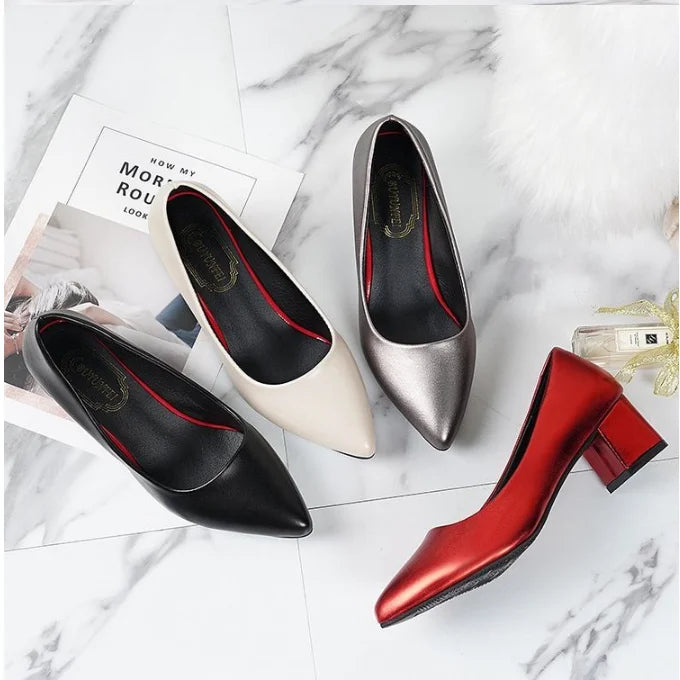 Fashion Summer Sandals Solid Color Ladies High Shoes Women Heels Point Toe Court Pumps for Women MegaBDM