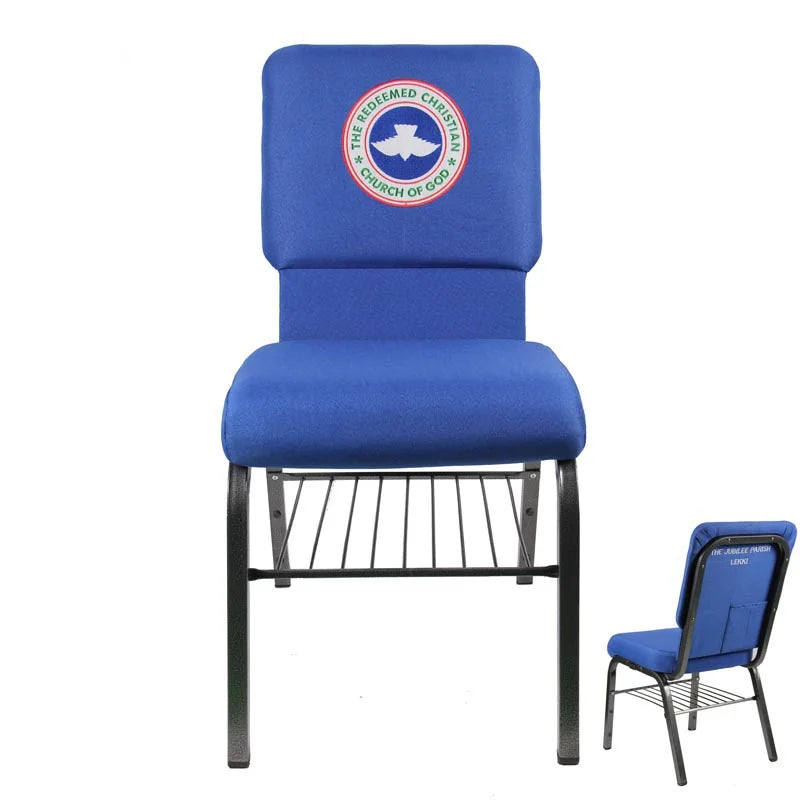Nigeria Customized Church Logo Metal Church Chairs That Can Be Stacked