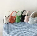 Women Small Handbag Daisy Embroidery Ladies' Vintage Underarm Zipper Half Moon Tote Bags