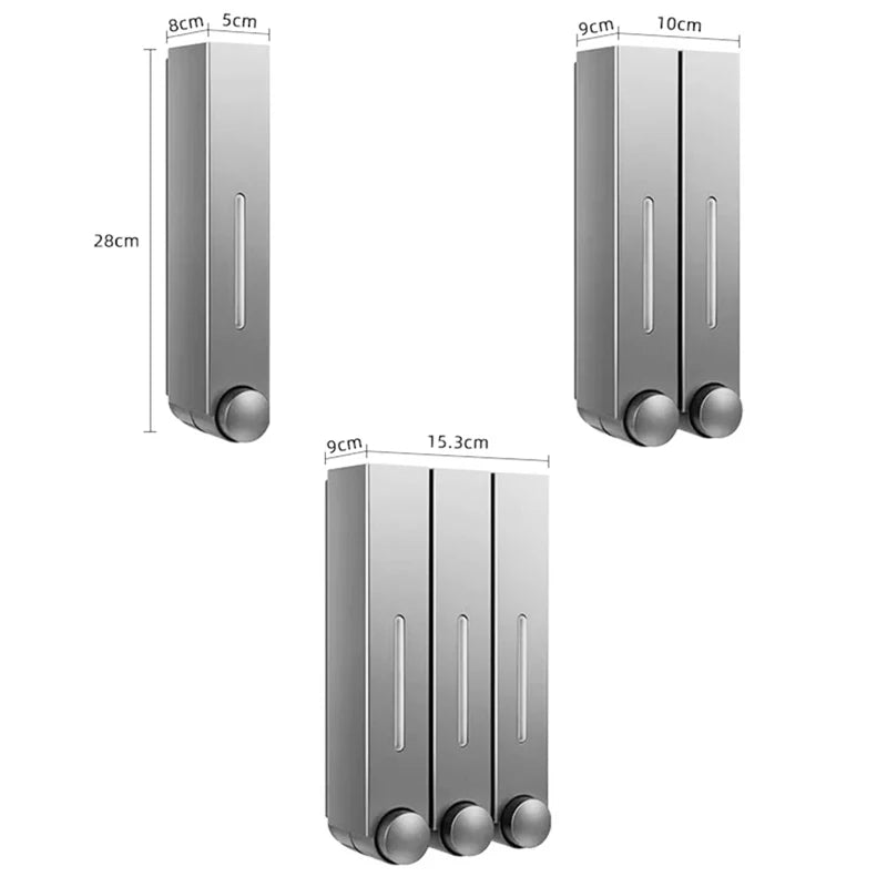 Single Double Three Wall-mounts Hand Soap Bottle Container Manual Dispenser Box