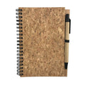 B6 Soft Wood Cork Cover Notebook with Spiral Bound and Recycled Paper Ball Pen NB013 Promotional Gifts Fatino B6 Cork Notebook
