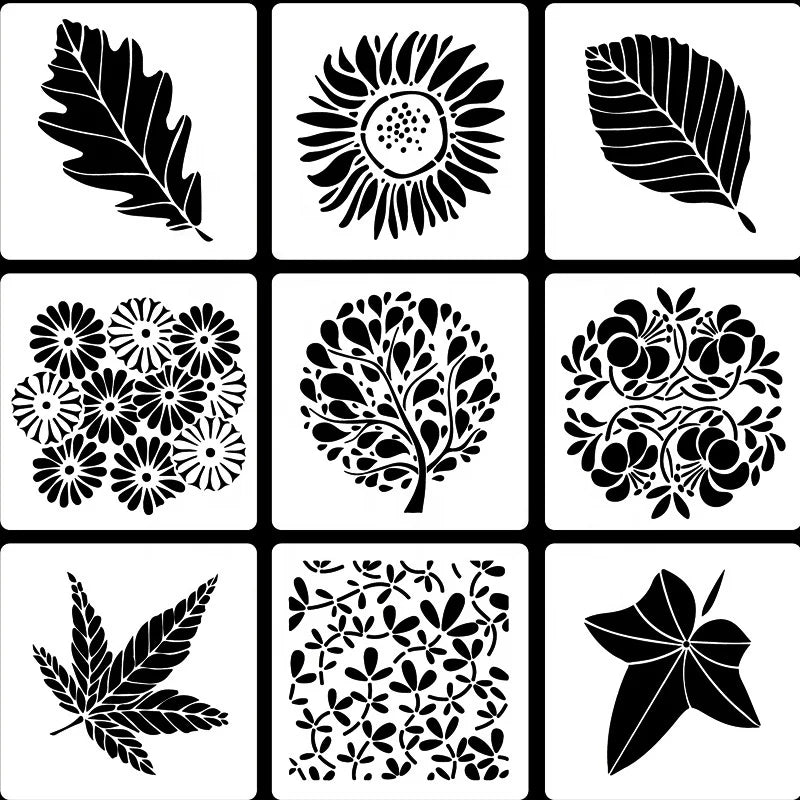 Manufacturer Wholesale Pet Milky White Translucent Leaves Flowers Stencil Painting Inkjet Set Template
